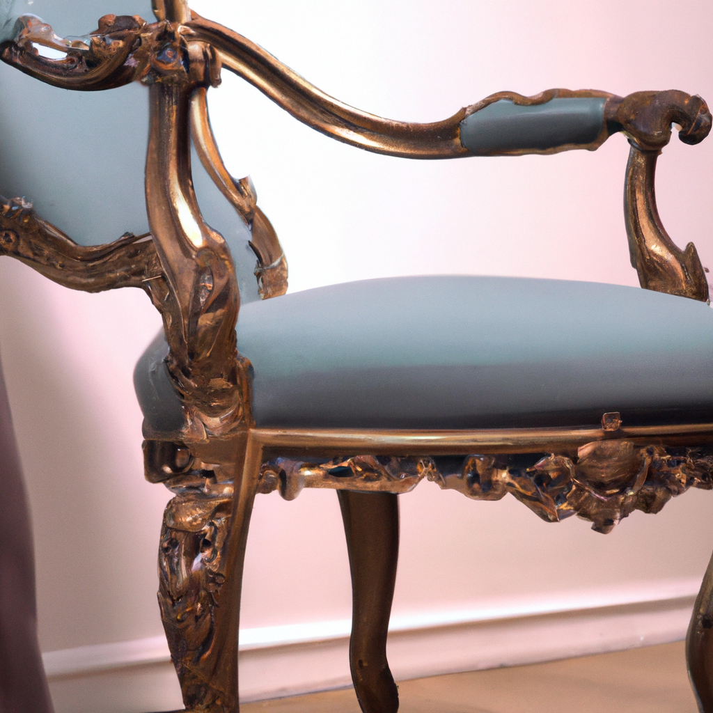 chaise baroque avec accoudoir