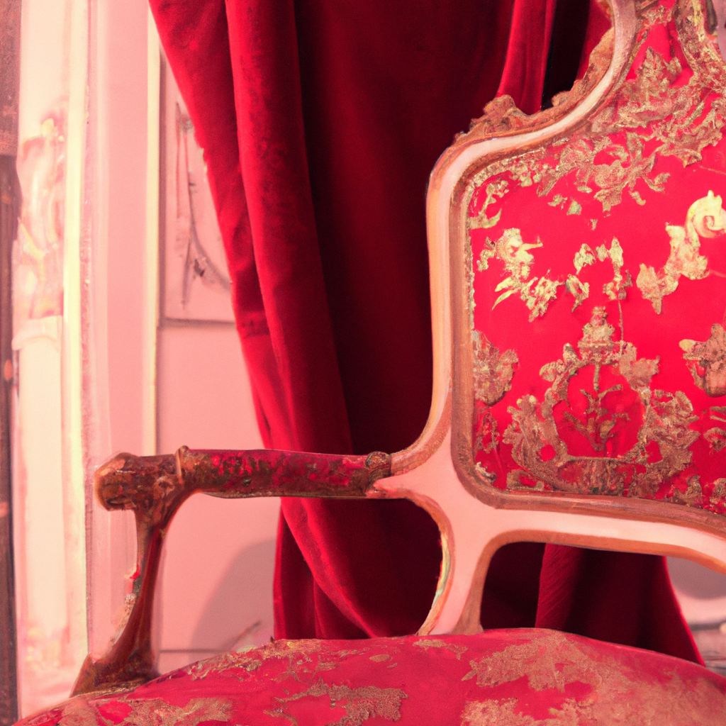 chaise baroque rouge