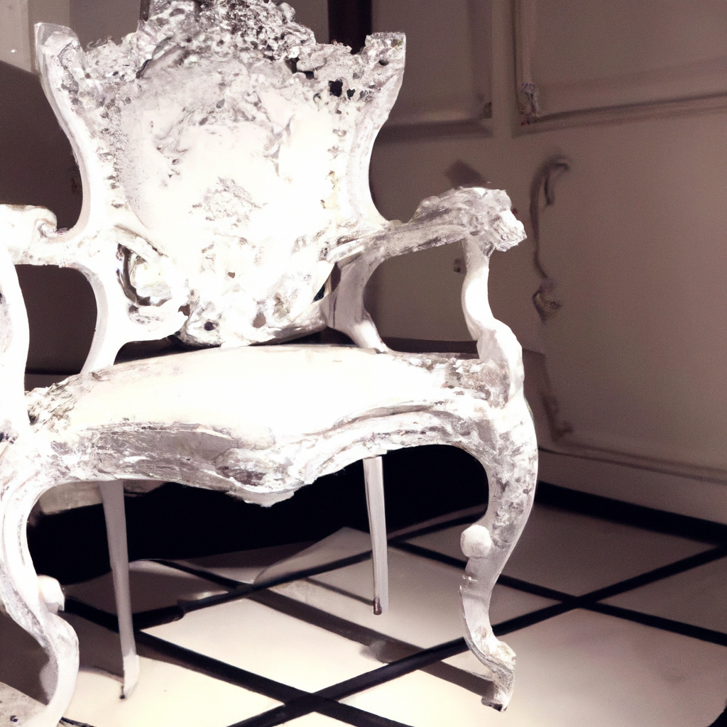 Chaise baroque noir et blanche