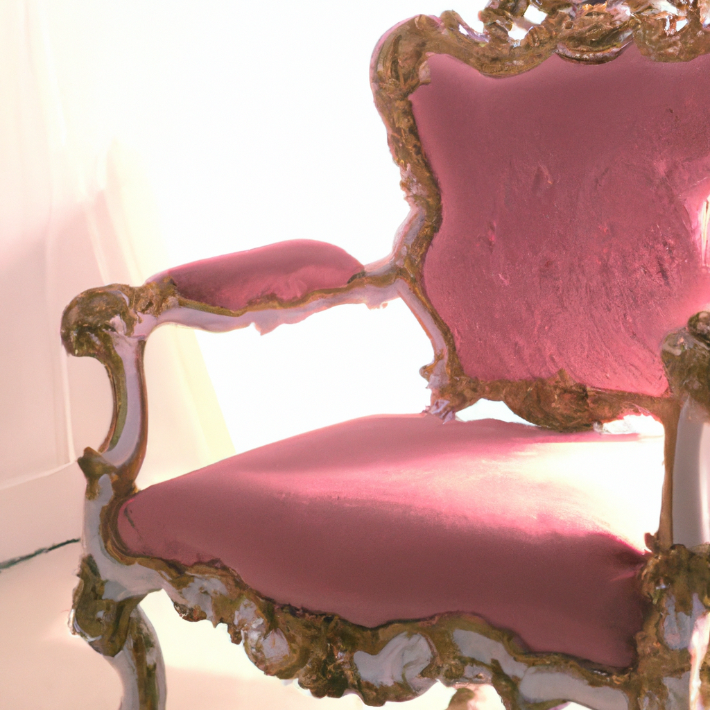 Chaise baroque en velours rose