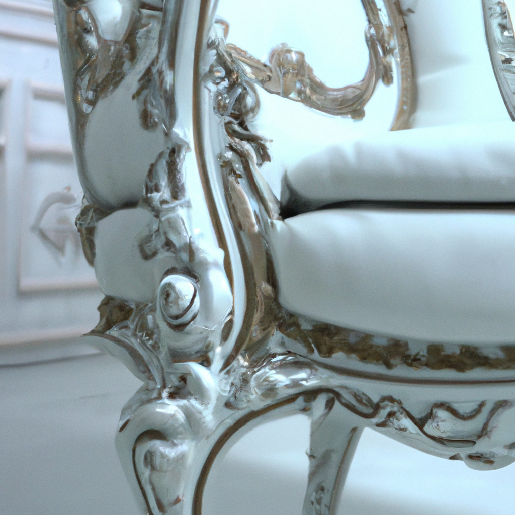 Chaise baroque blanc et argent