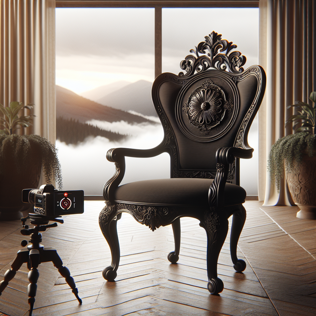 Baroque black medallion dining chair