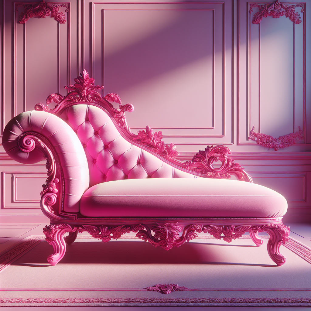 Chaise baroque rose fushia