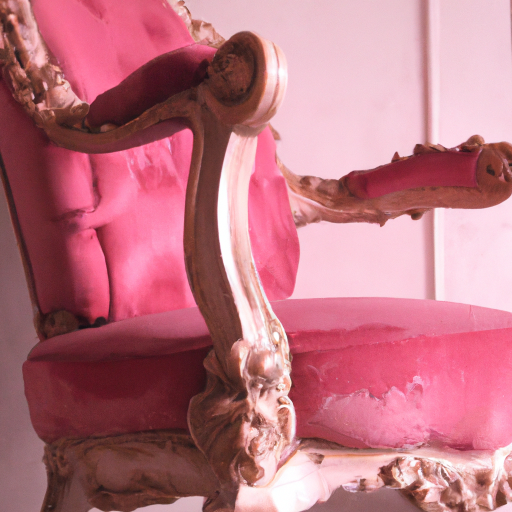 chaise baroque rose poudré