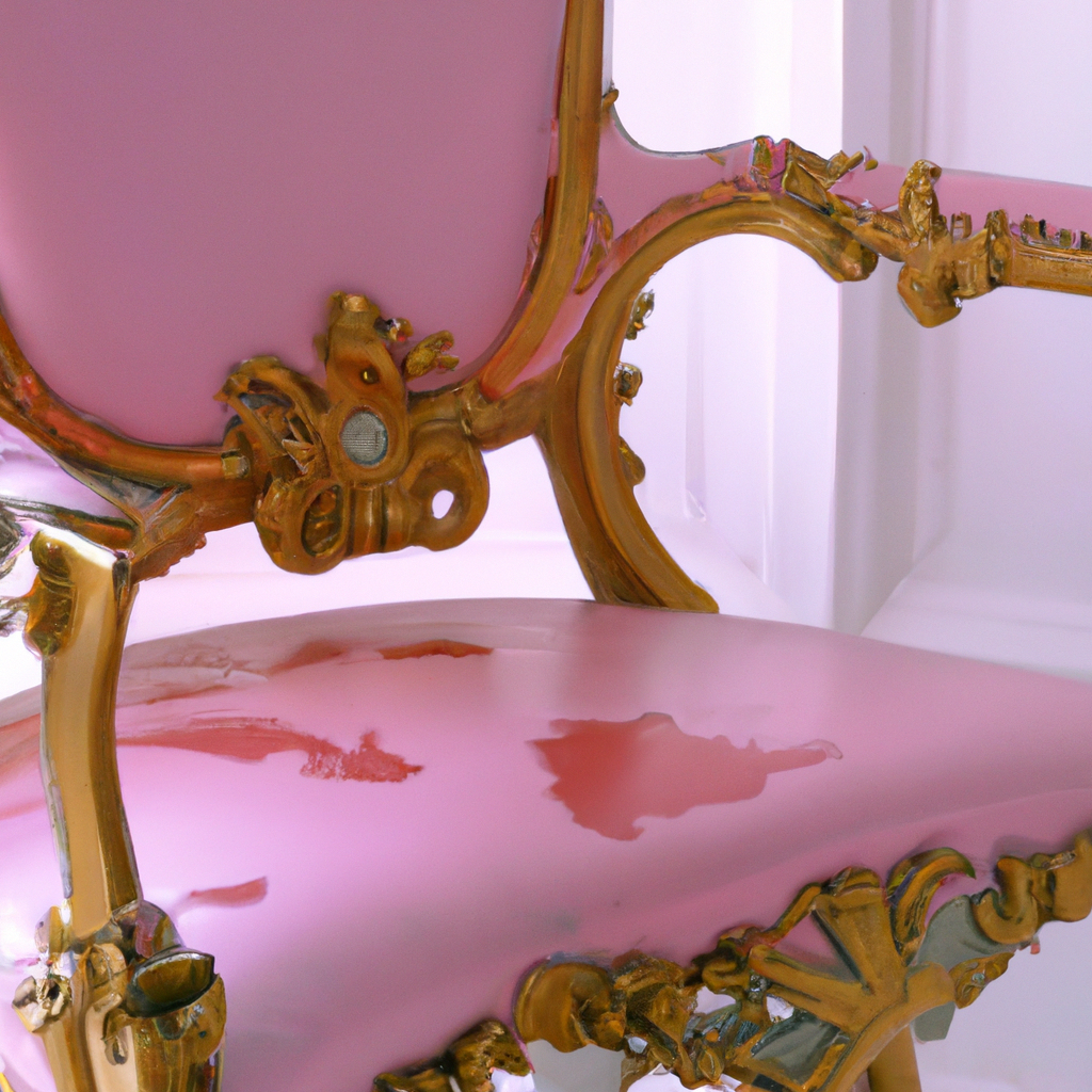 Chaise baroque capitonnée rose