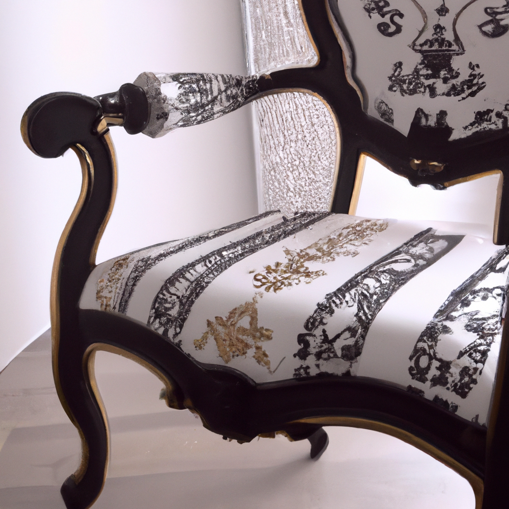 Chaise baroque noir et blanche pas cher