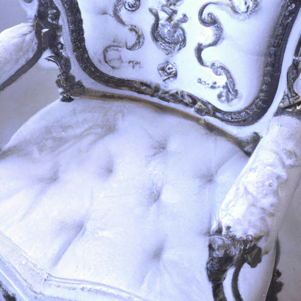 Chaise baroque blanc et argent