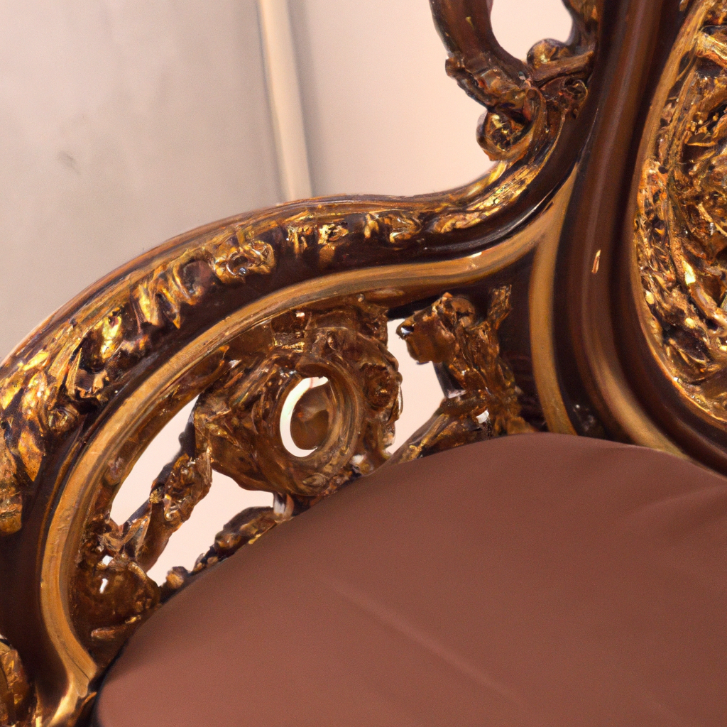 Chaise baroque medaillon marron