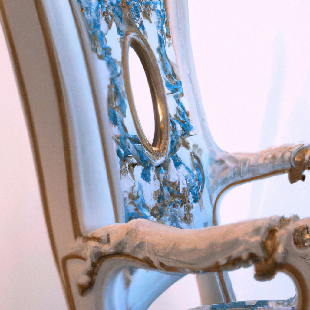 Chaise baroque bleu ma et blanche