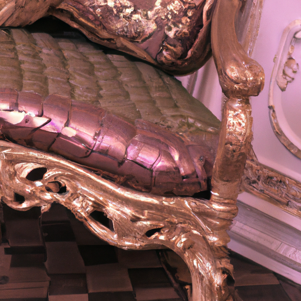 Chaise baroque dossier croco