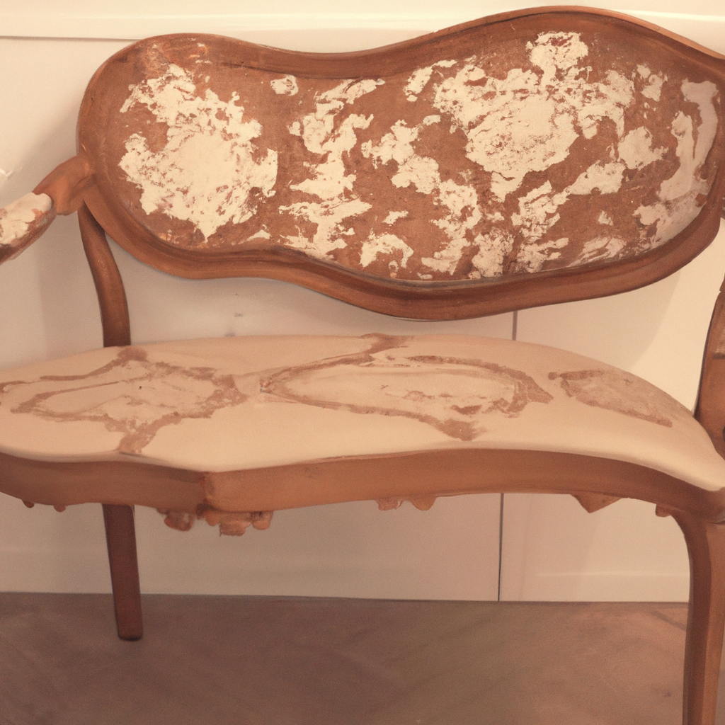 Chaise baroque en bois et beige