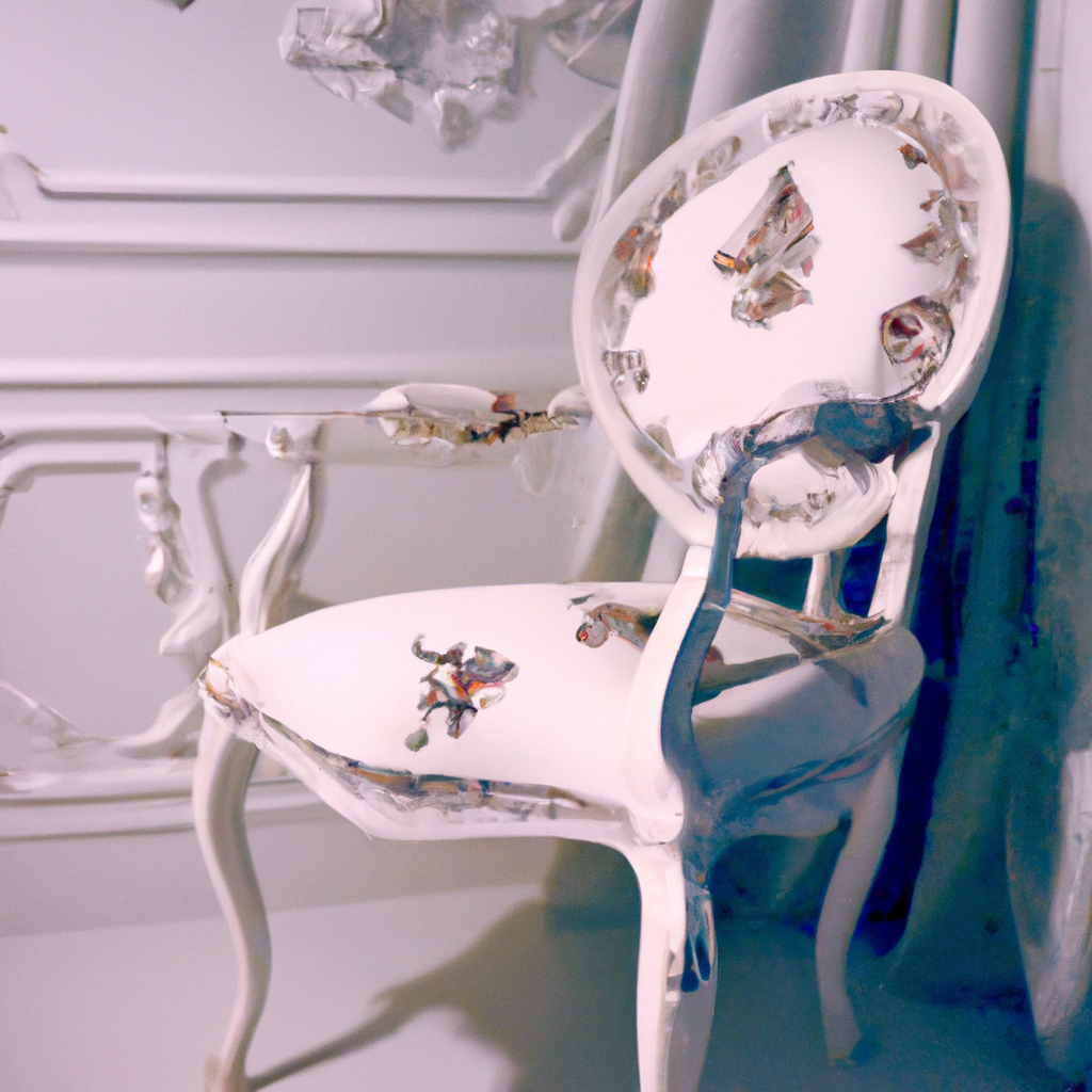 Chaise baroque blanche avec accoudoir pas cher