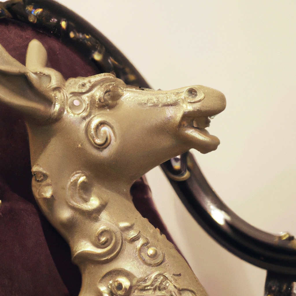 Chaise baroque avec tete animal