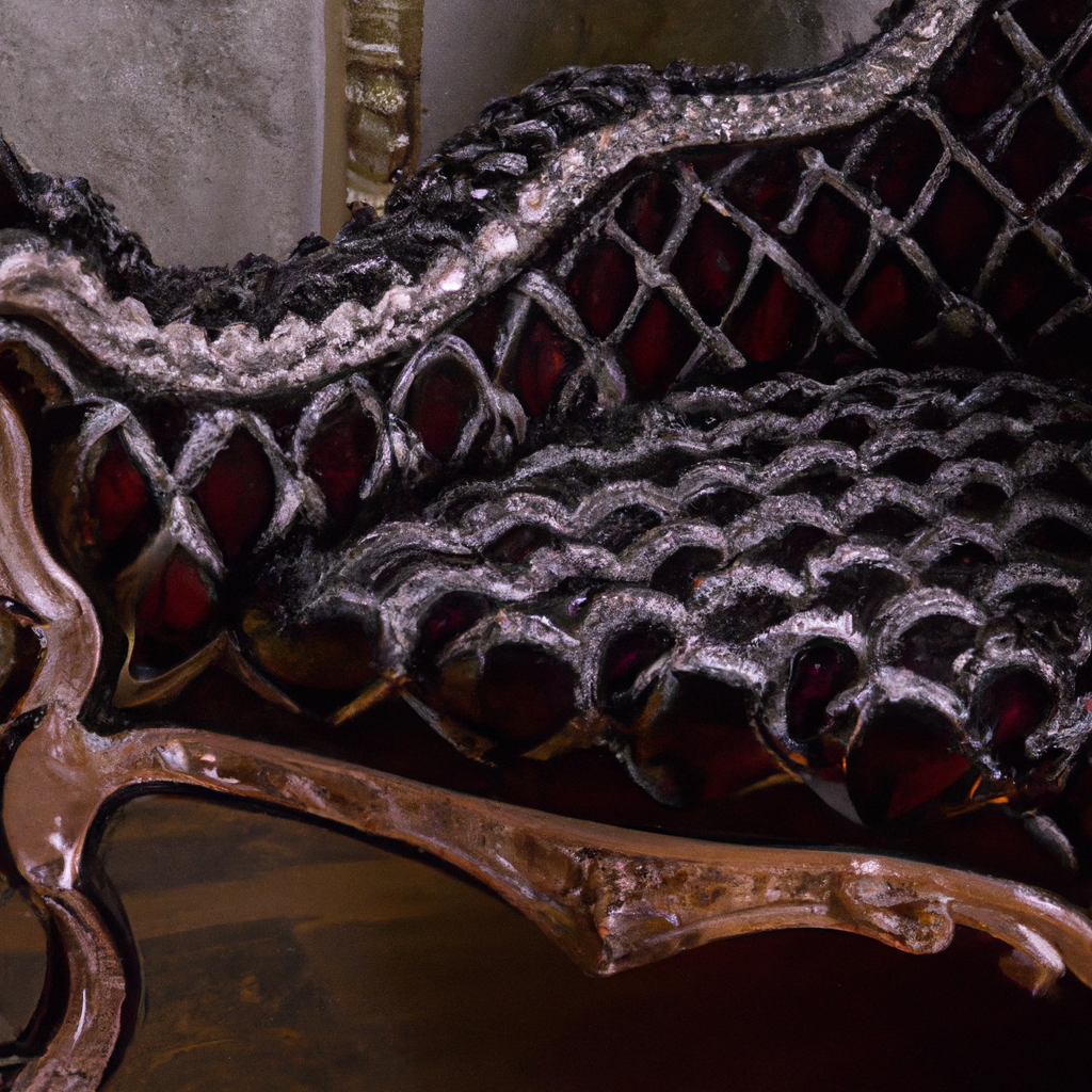 Chaise baroque noire croco