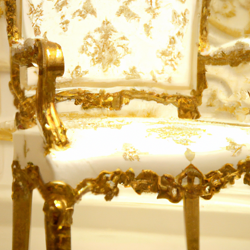 Chaise baroque blanc et or