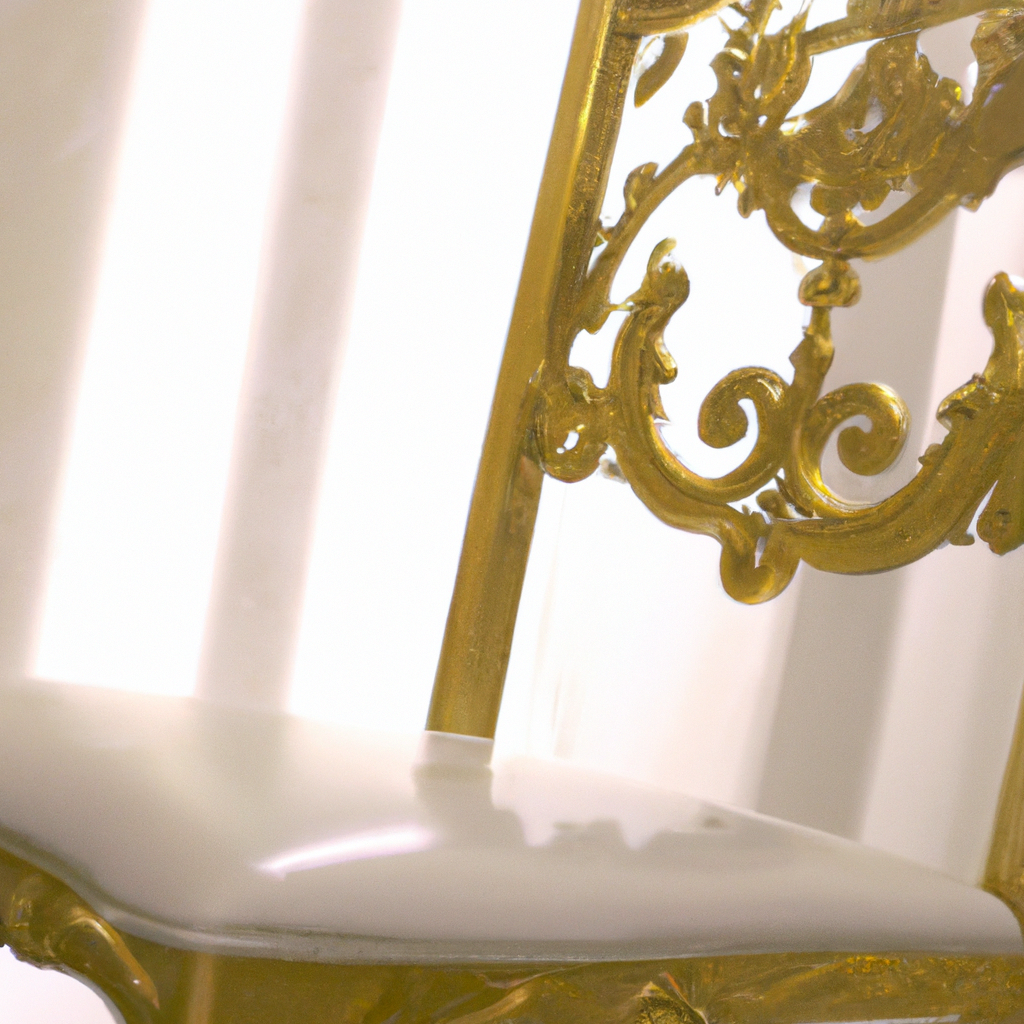 Chaise baroque blanc et or