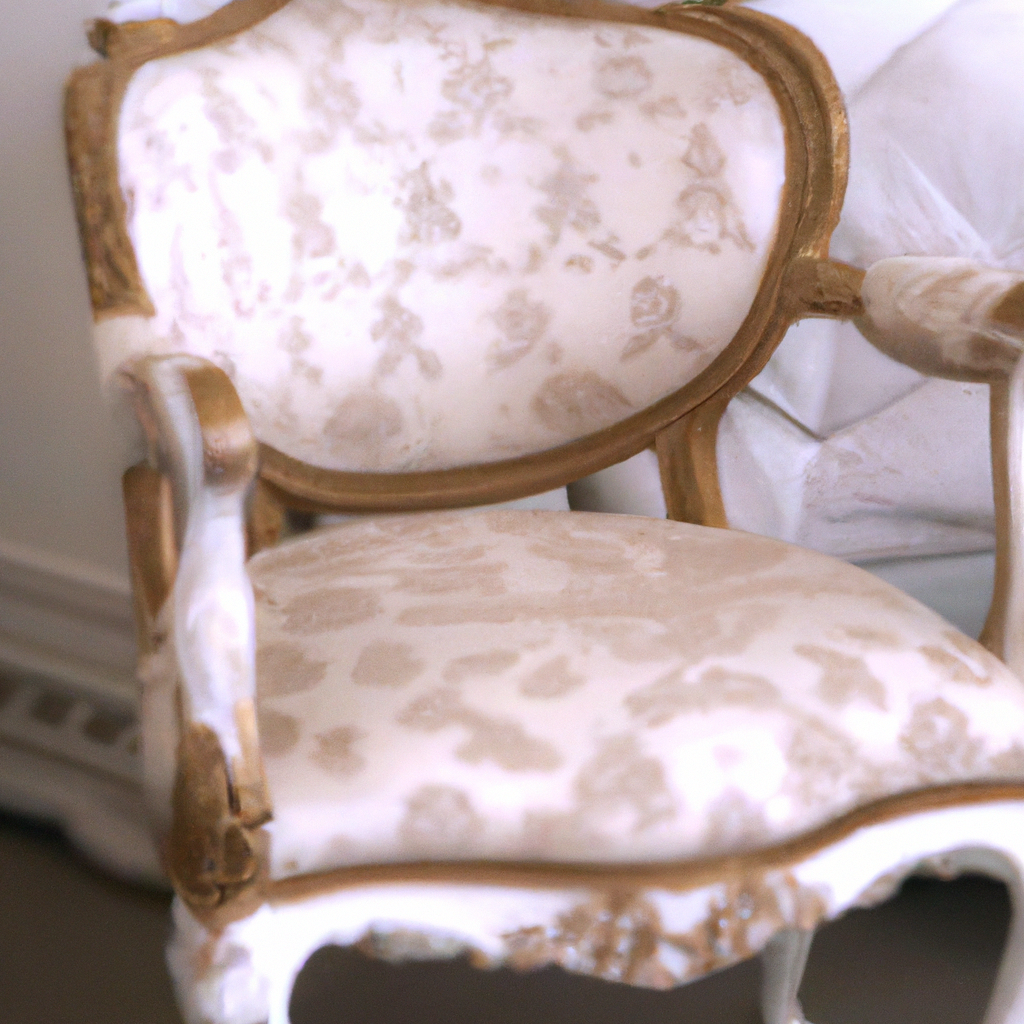 Chaise baroque blanche avec accoudoir à louer