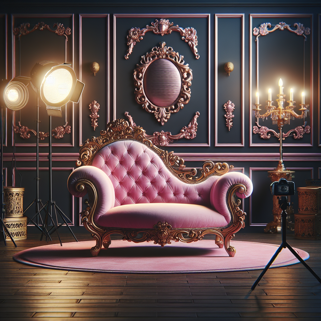 Chaise baroque rose doré