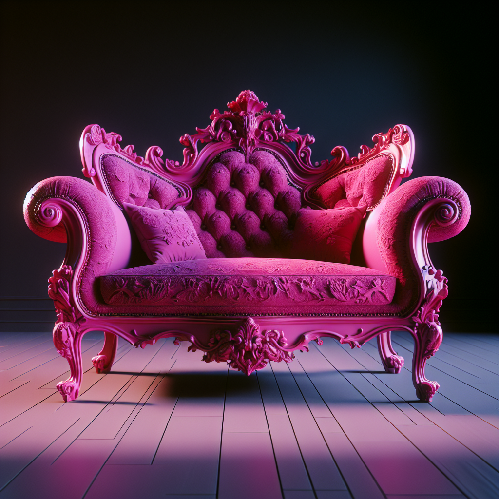 Chaise baroque rose fushia