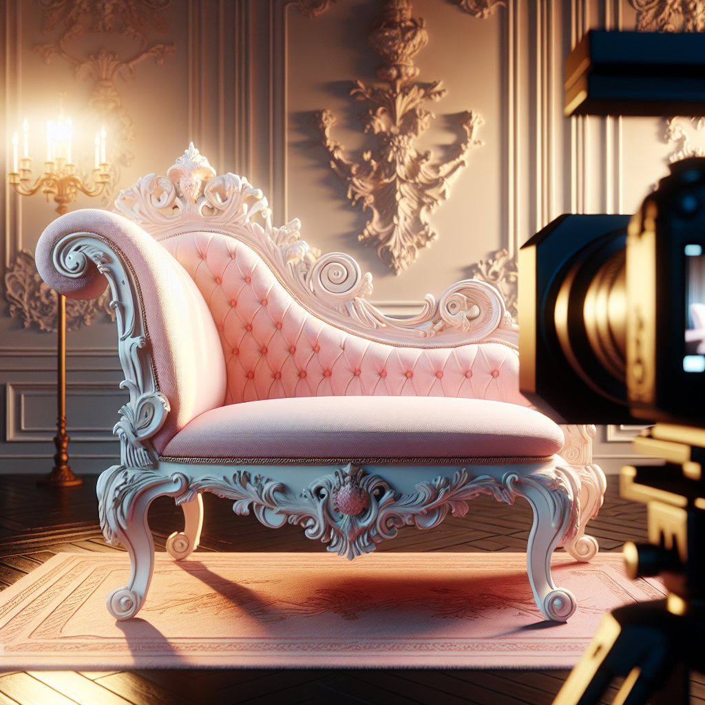 Chaise baroque rose et blanche