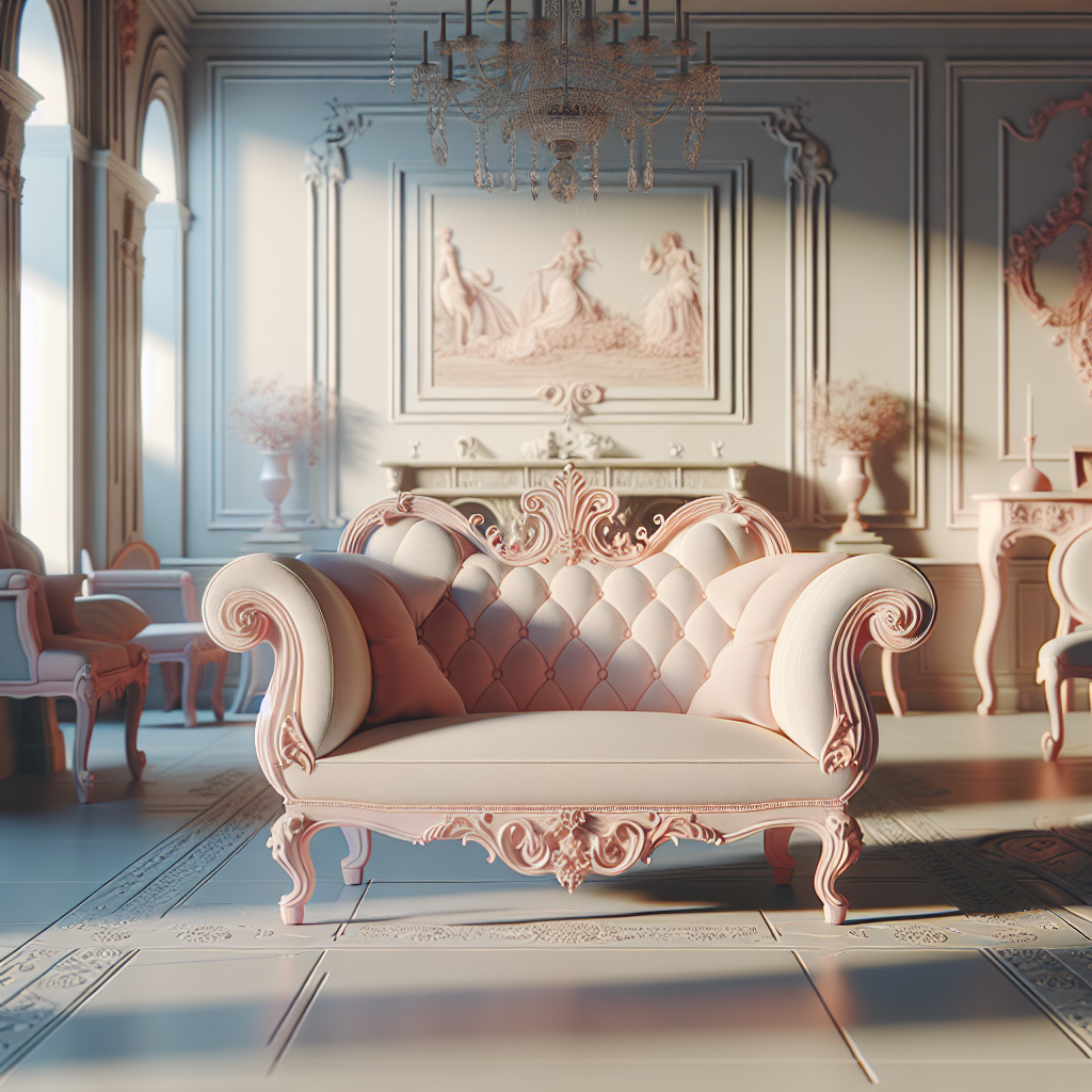 Chaise baroque rose pale