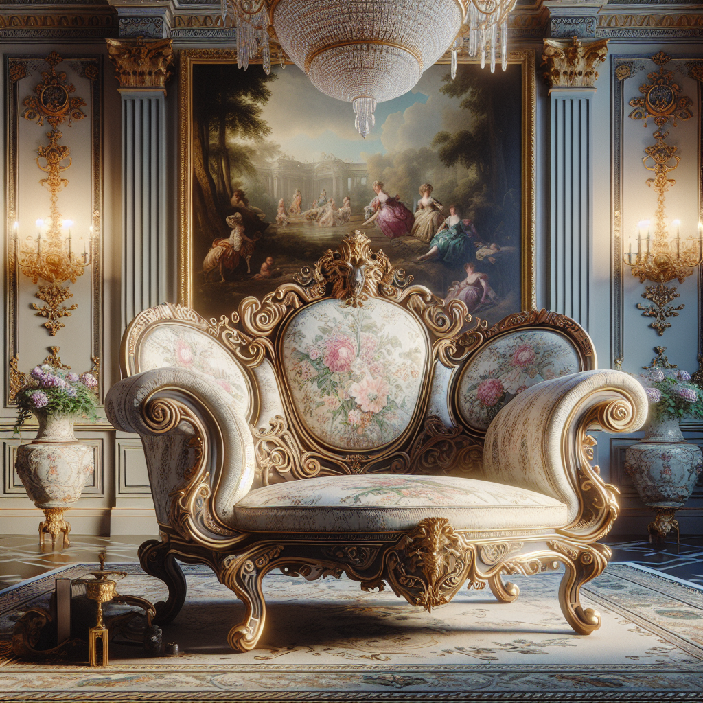 Chaise baroque rococo louis