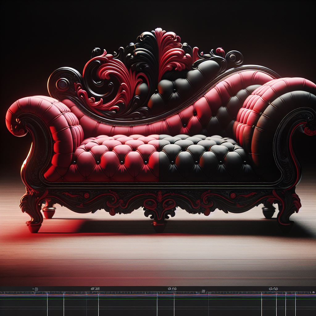 Chaise baroque rouge et noir