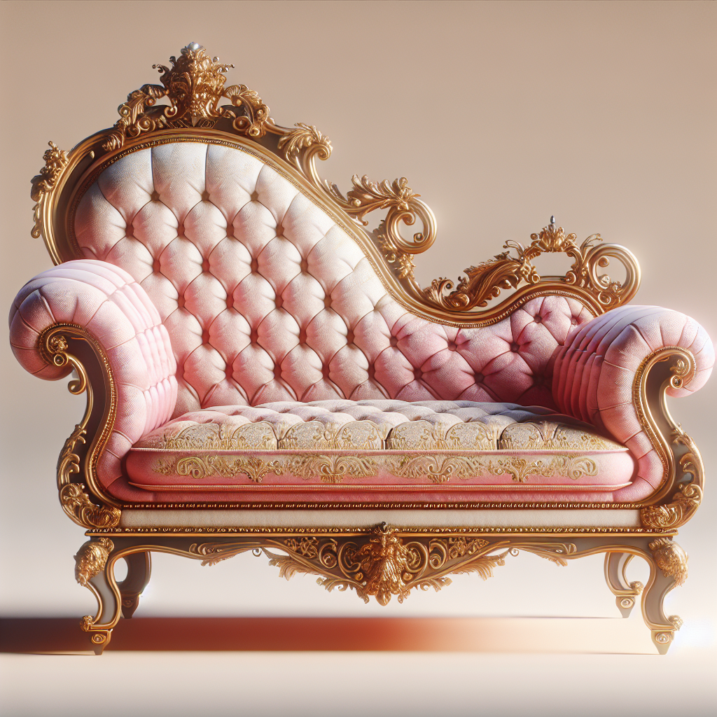 Chaise baroque rose doré