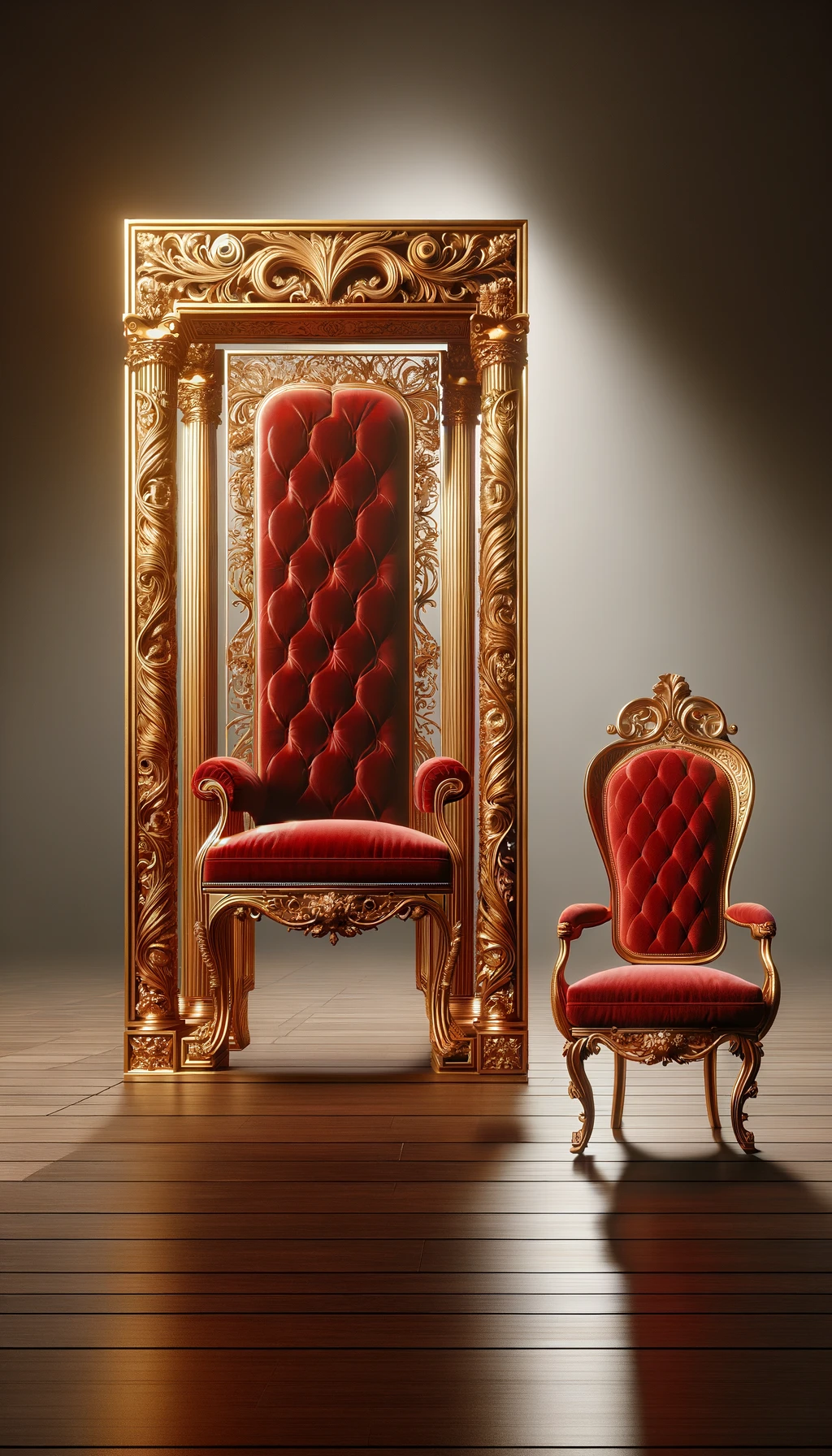 Chaise baroque rouge et or