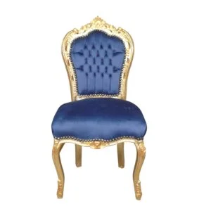 chaise baroque bleue