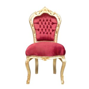 chaise baroque rouge et or